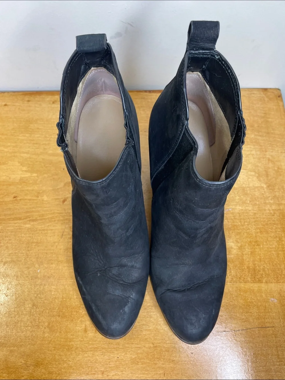 Michael Kors Black Nubuck Ankle Booties with Chunky Heel. Size 7.5